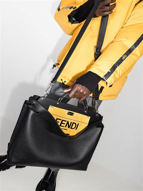 fendi peekaboo bag black leather|Fendi peekaboo snakeskin.